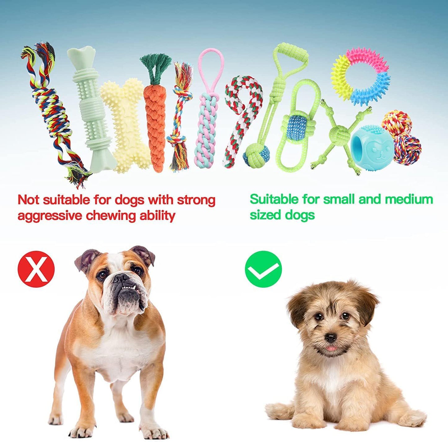 Dog Chew Toys 20 Pack Indestructible Pet Interactive Tug of War Rope Toys for Puppies Chewers