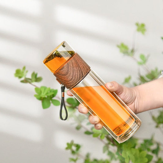 Double Walled Glass Flask-0