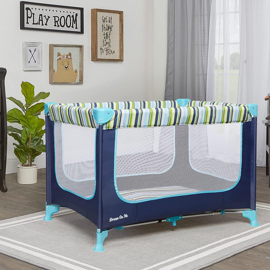 Zodiak Portable Playard in Navy, Lightweight, Packable and Easy Setup Baby Playard, Breathable Mesh Sides and Soft Fabric - Comes with a Removable Padded Mat