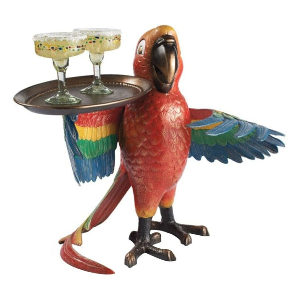 Drink Serving Parrot Butler Statue-