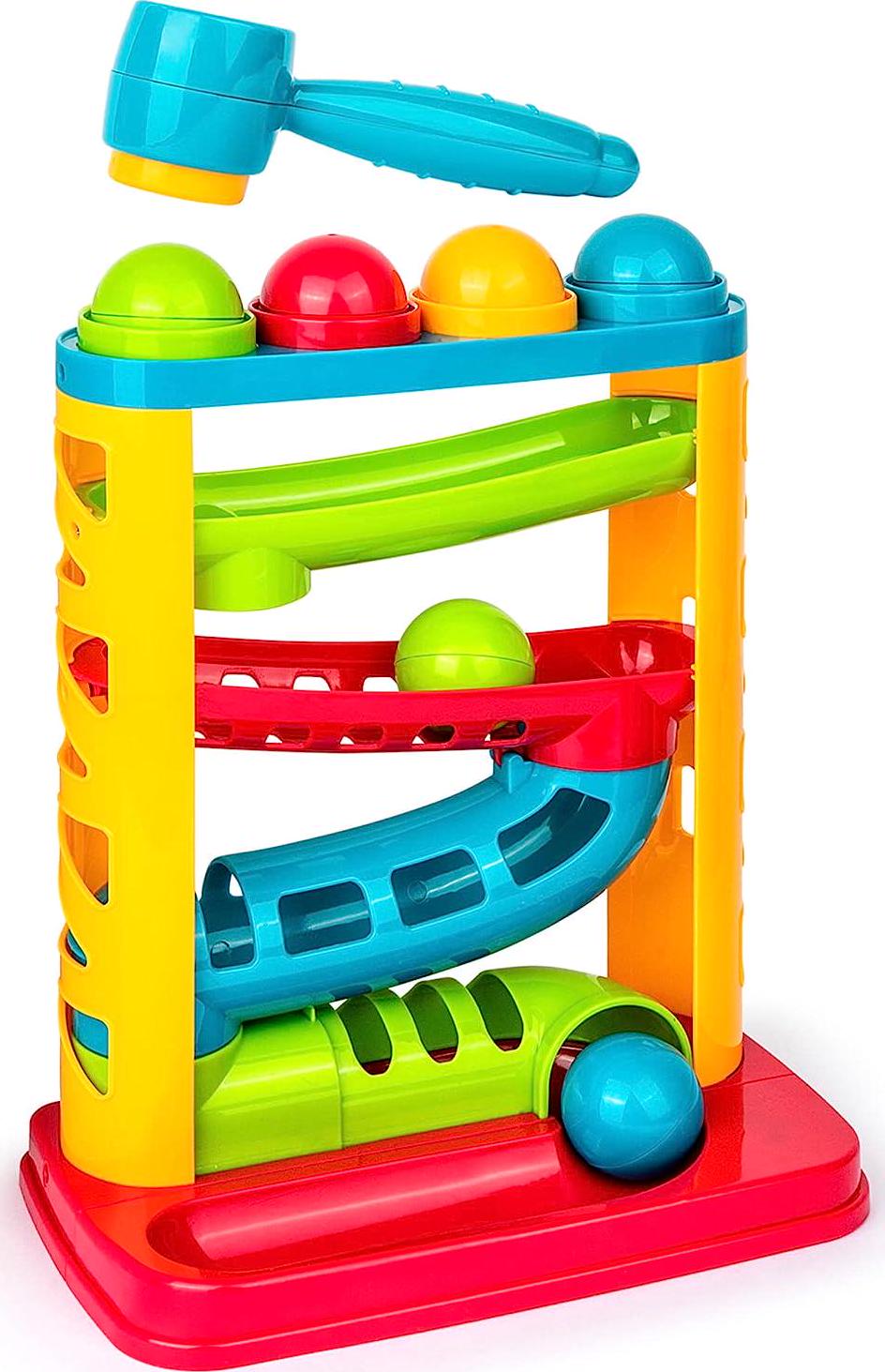 Durable Pound A Ball Toys for Toddler, Stacking, Learning, Active, Early Developmental Hammer Montessori Toys-