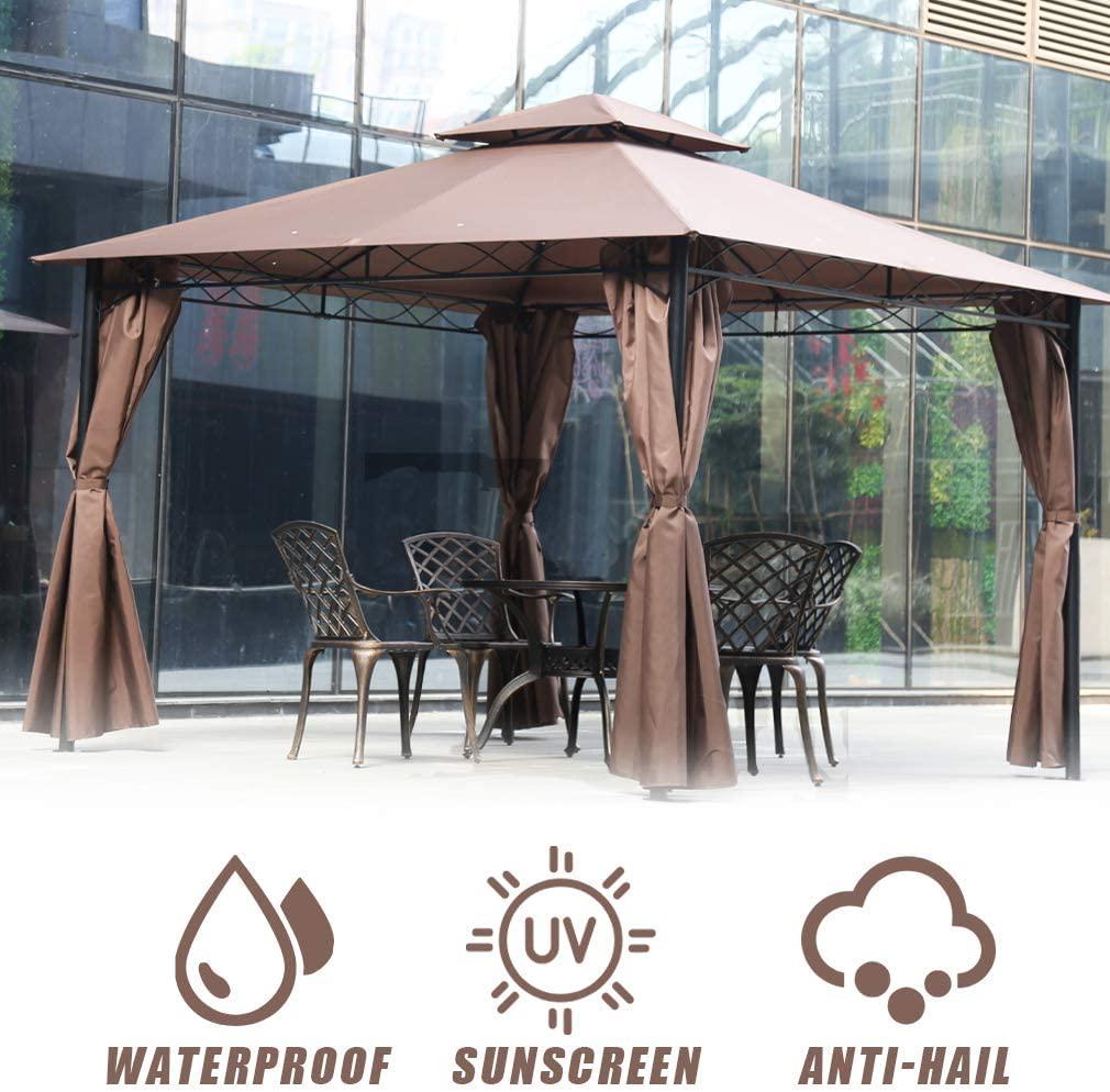 FDW Canopy Tent Gazebo 10' X 13' Grill Gazebo for Patios BBQ Outdoor Patio Large Garden Top Gazebo with Sidewall Party Tent