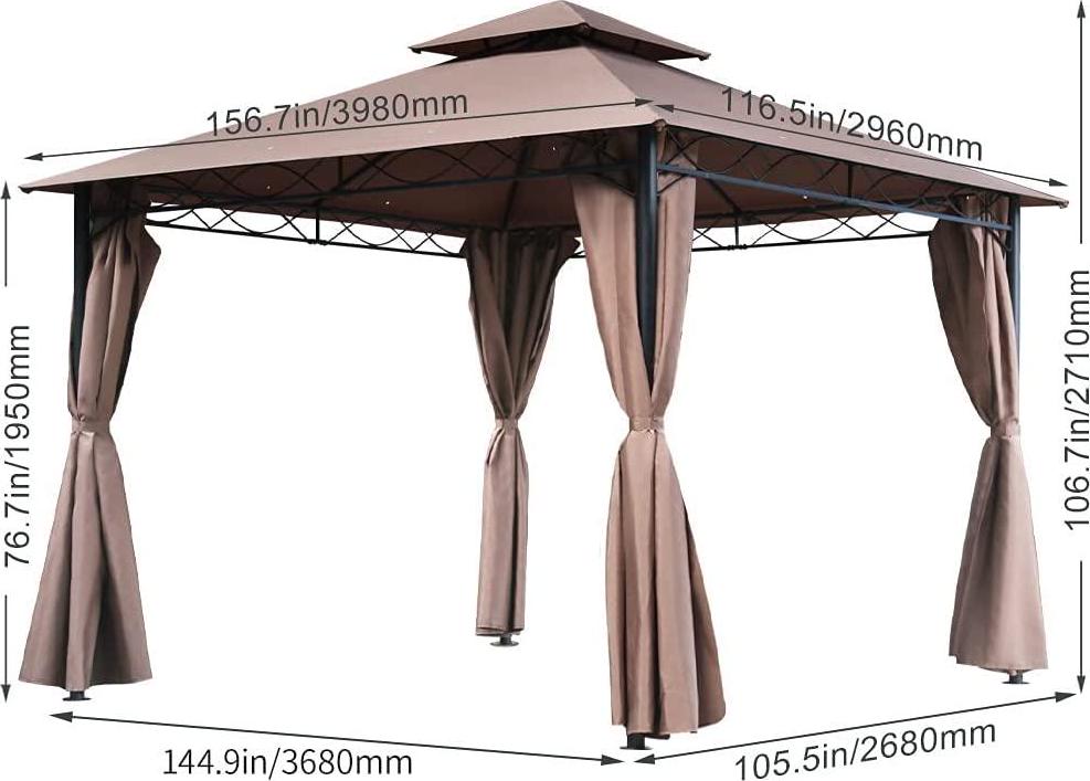 FDW Canopy Tent Gazebo 10' X 13' Grill Gazebo for Patios BBQ Outdoor Patio Large Garden Top Gazebo with Sidewall Party Tent