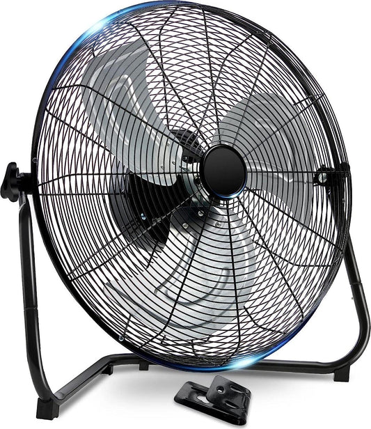 FLAME 6000 CFM Floor Fan High Velocity,20 Inch 3-Speed Heavy Duty Metal Fan with Wall-Mounting System,360° Adjustable Tilting for Garage, Industrial, Commercial,Shop and Gym, Use for Home, Bedroom Outdoor/Indoor-