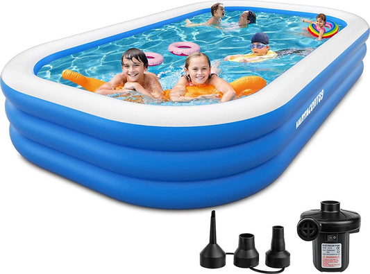 Family Pool Inflatable with Pump - 130'' x 72'' x 22'' Vantacent89 Swimming Lounge Pools for Adults Fa-