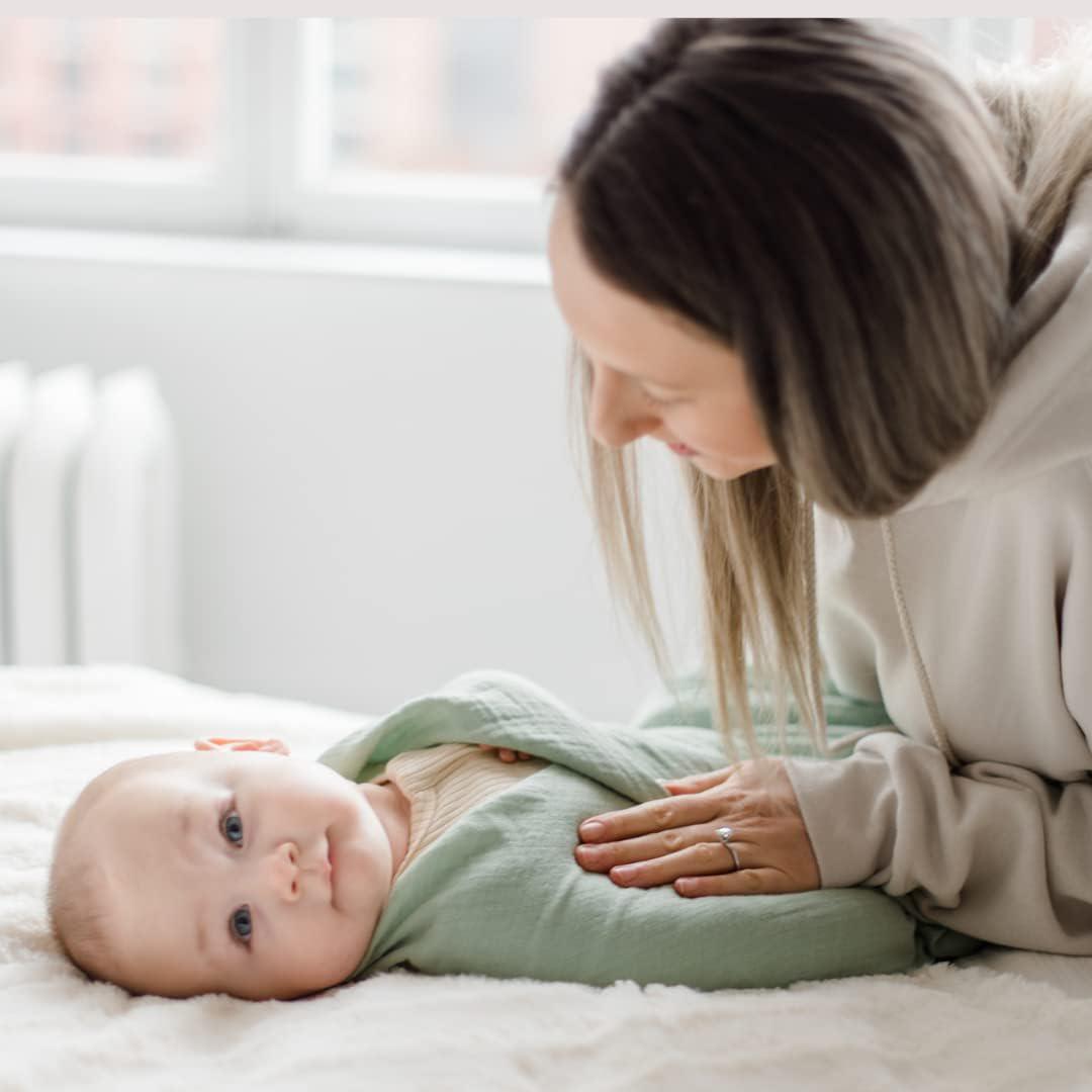 Fern and Avery Swaddle Blankets - Organic Cotton and Bamboo Baby Blankets - Gender Neutral Muslin Swaddles for Baby Boy or Baby Girl - Newborn Essential Receiving Blankets - Swaddle Set of 3 - Sage