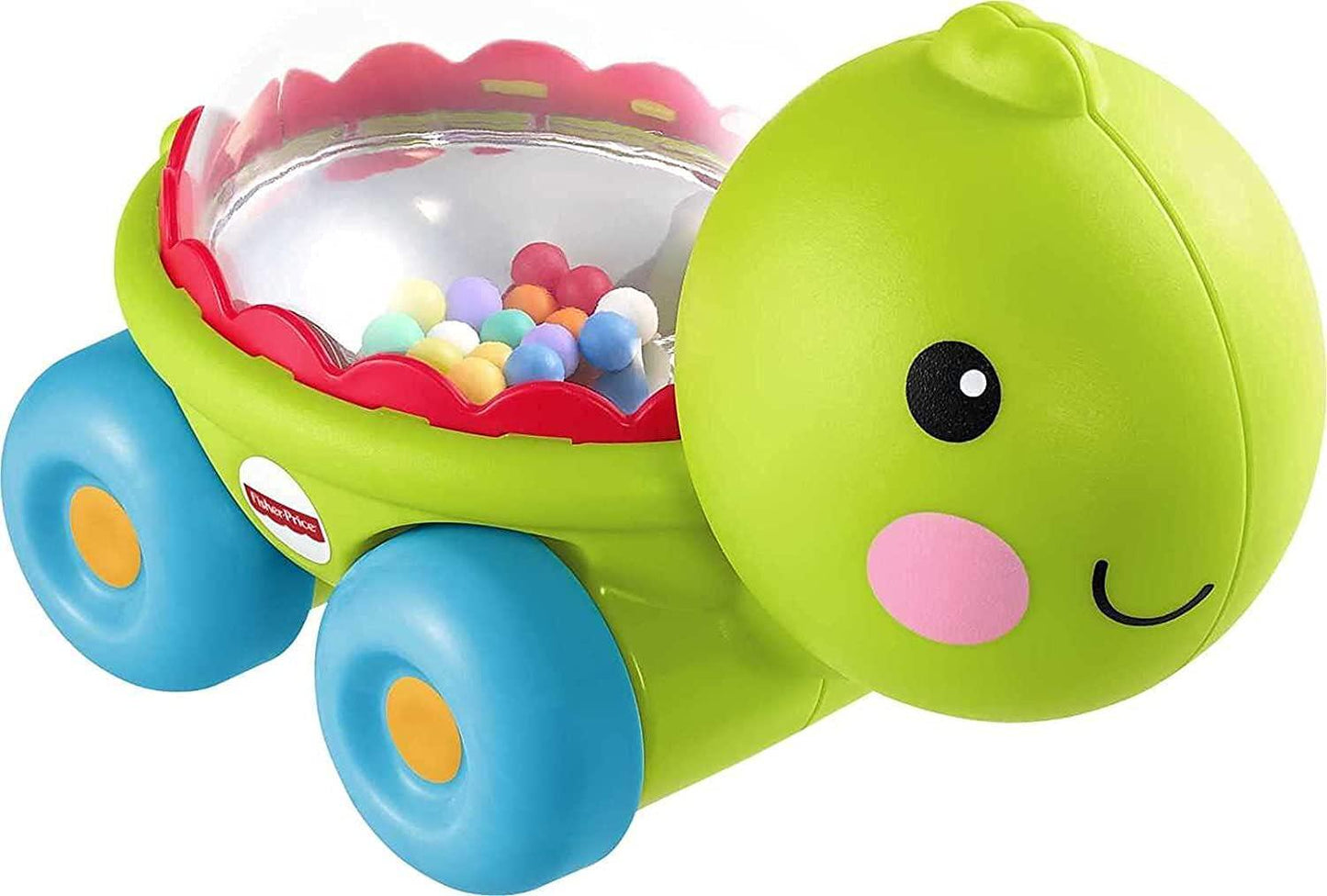 Fisher-Price Baby Crawling Toy Poppity Pop Turtle Push-Along Vehicle With Ball Popping Sounds For Ages 6+ Months-