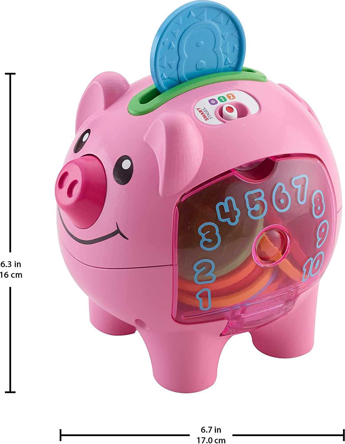 Laugh and Learn Baby Learning Toy Smart Stages Piggy Bank With Music and Phrases For Infant To Toddler Ages 6+ Months