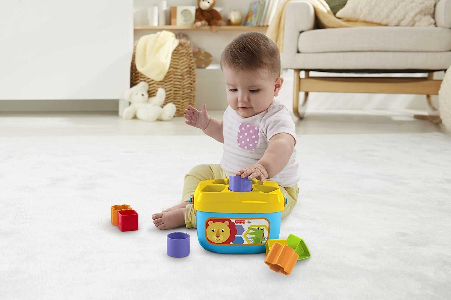 Stacking Toy Baby's First Blocks Set of 10 Shapes for Sorting Play for Infants Ages 6+ Months