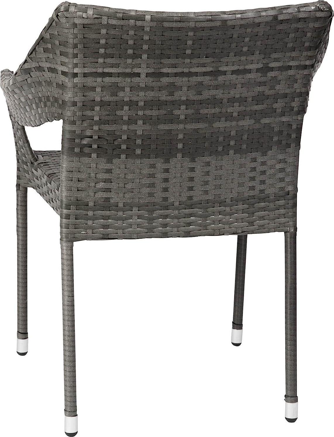 Flash Furniture Ethan Commercial Grade Patio Chair, All Weather PE Rattan Wicker Stacking Patio Dining Chair, Gray