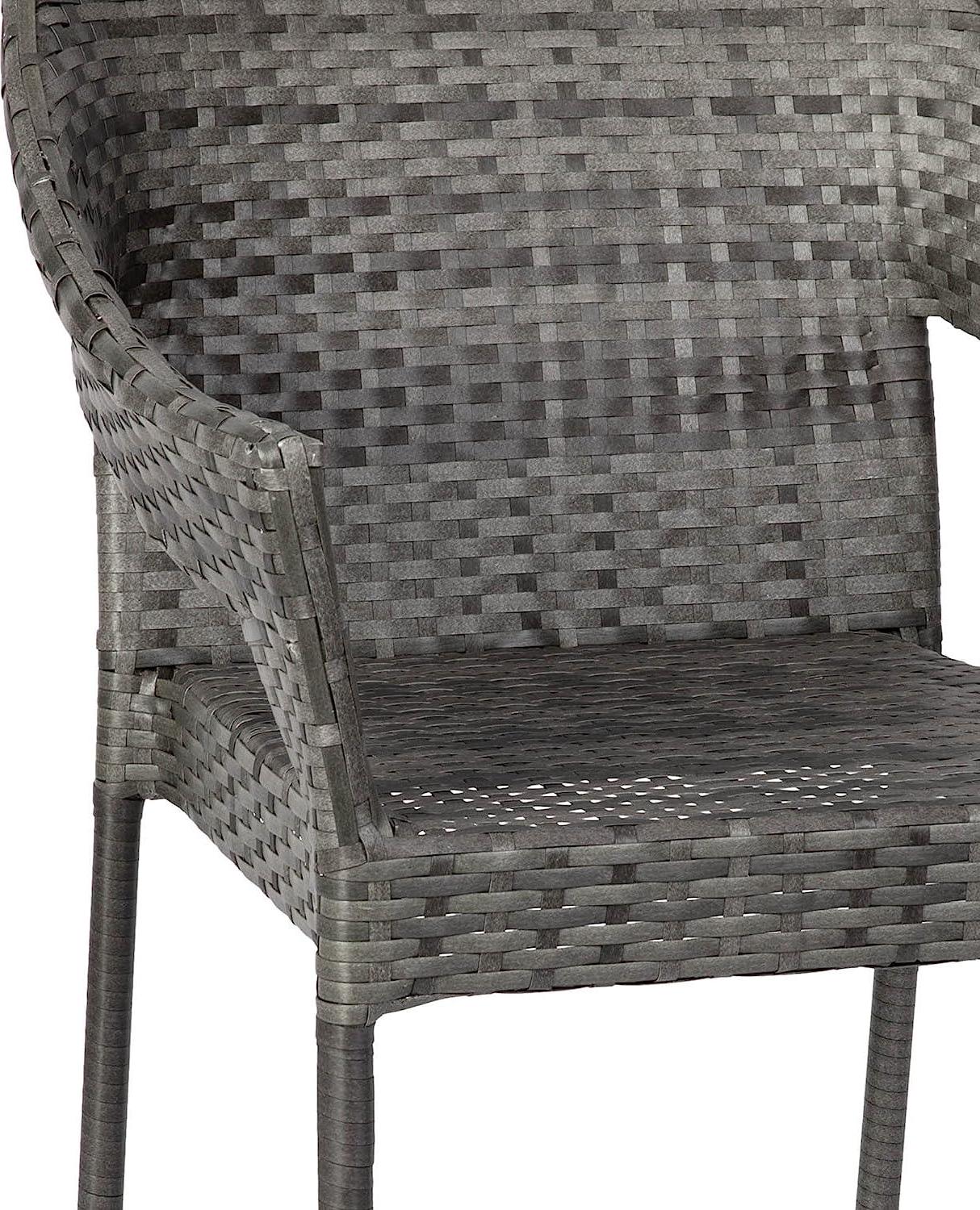 Flash Furniture Ethan Commercial Grade Patio Chair, All Weather PE Rattan Wicker Stacking Patio Dining Chair, Gray