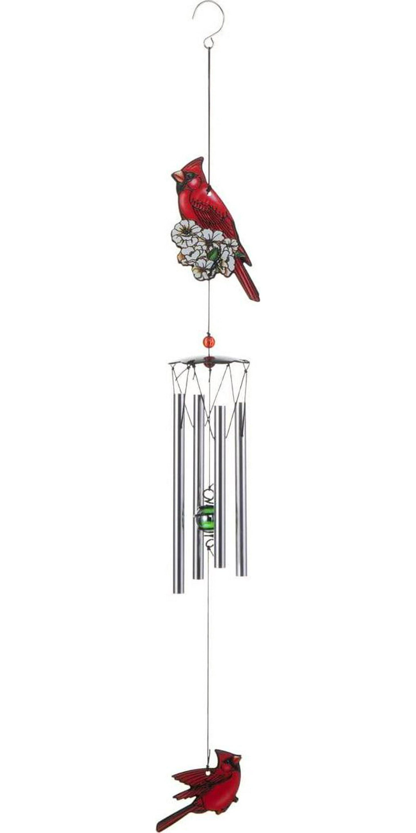 Cardinal Bird Wind Chime, Red Bird Wind Chimes Outdoor Decorations, Garden Backyard Church Hanging Decor