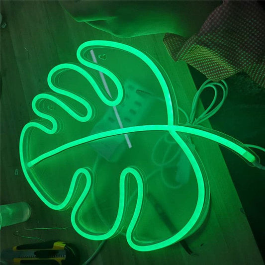 Green Leaf Neon Sign-