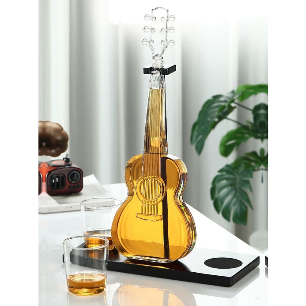 Guitar Shape Whiskey Glasses Decanter Set-