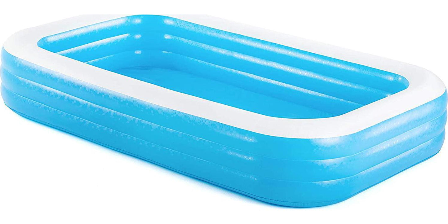 Blue Rectangular Inflatable Family Pool (10' x 6' x 22 )