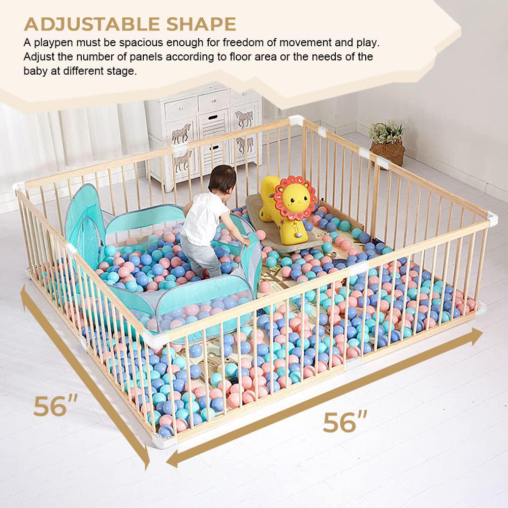 Baby Gate Playpen Baby Fence for Babies and Toddlers Baby Play Yards for Play Area (62*47*24 inch)