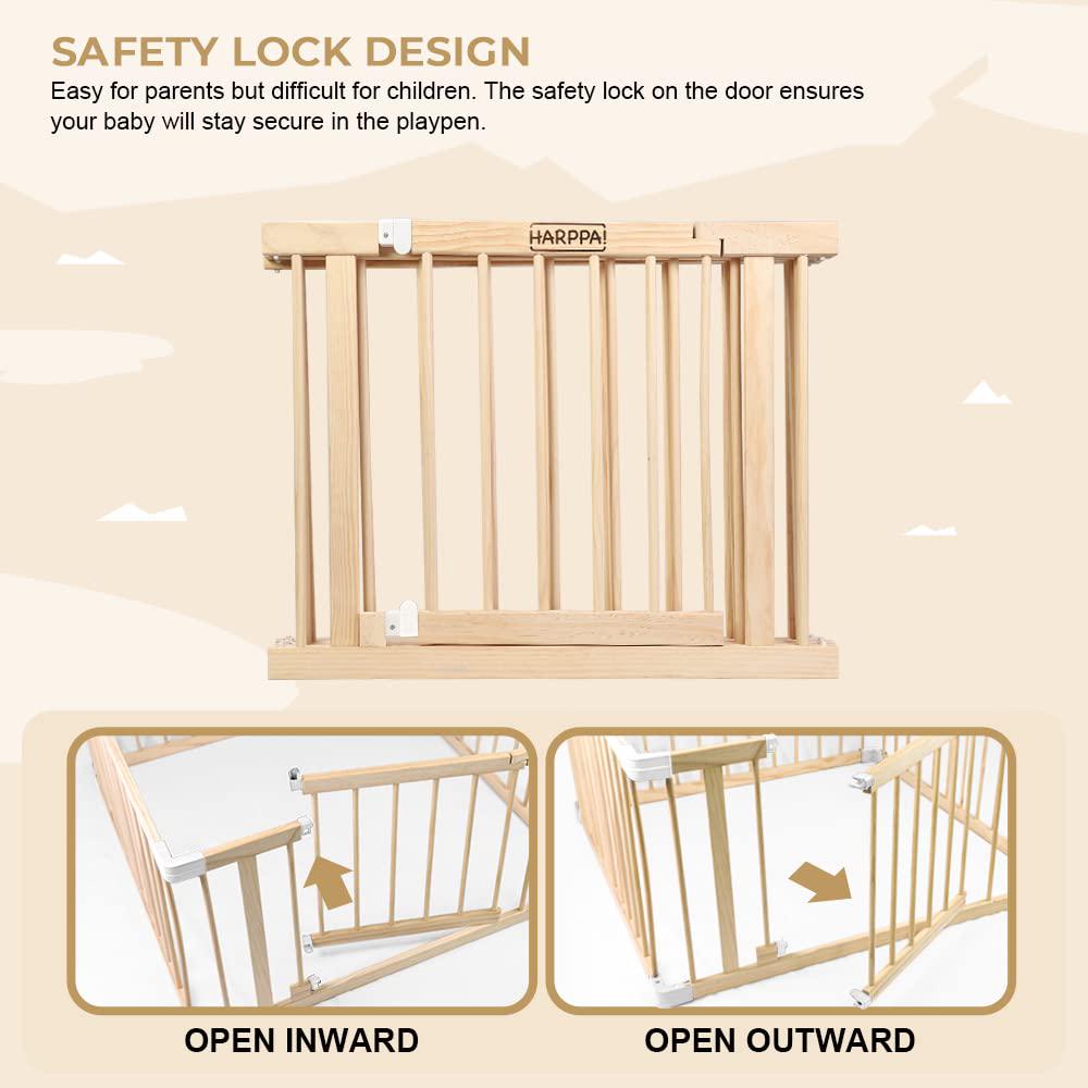 Baby Gate Playpen Baby Fence for Babies and Toddlers Baby Play Yards for Play Area (62*47*24 inch)