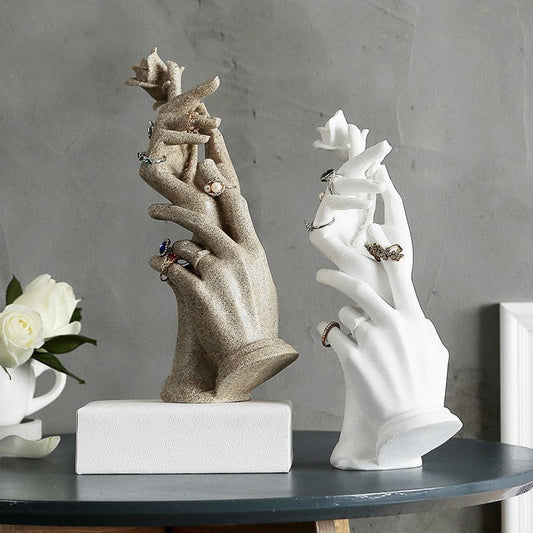 Hands and Rose Sculpture-