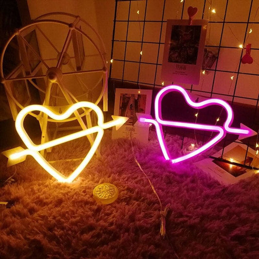 Heart Arrow Neon Light-
