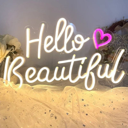 Hello Beautiful Neon Sign-
