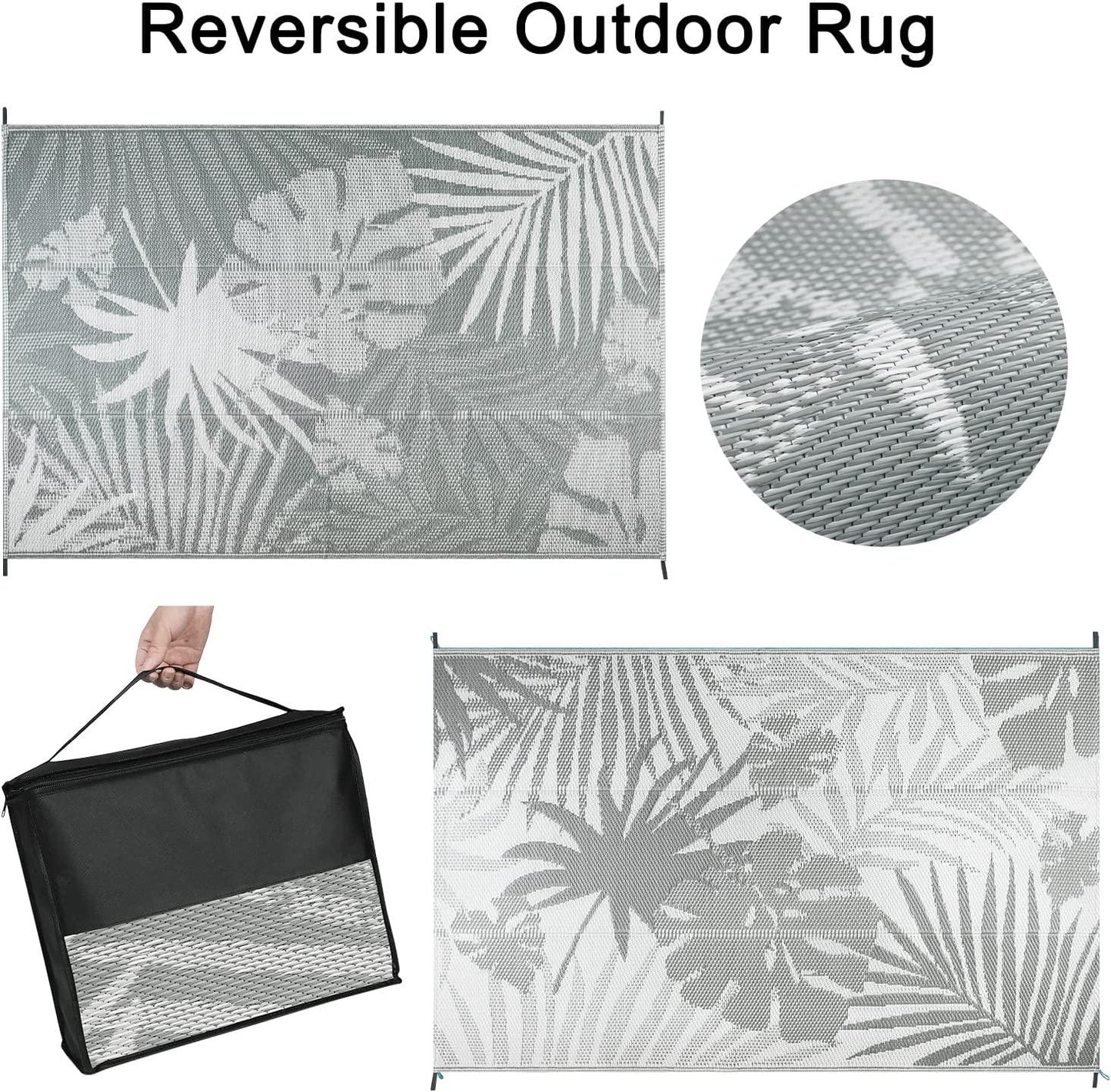 Outdoor Rugs 5 x8 Waterproo Patio Rugs Outdoor Clearance Reversible Lightweight Outdoor Rugs Portable RV Camping Mats for Tents Deck Porch BBQ Beach Backyard