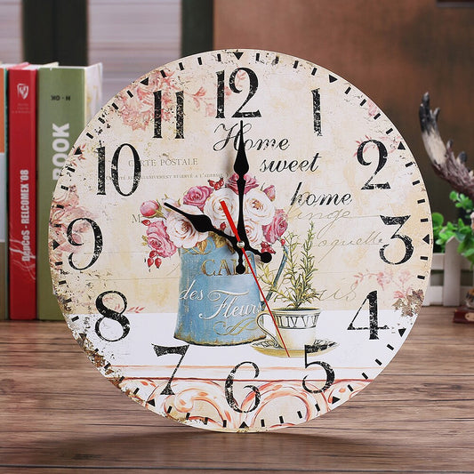 "Home Sweet Home" Flower Wall Clock-