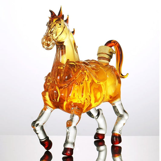 Horse Shape Glass Whiskey Decanter-