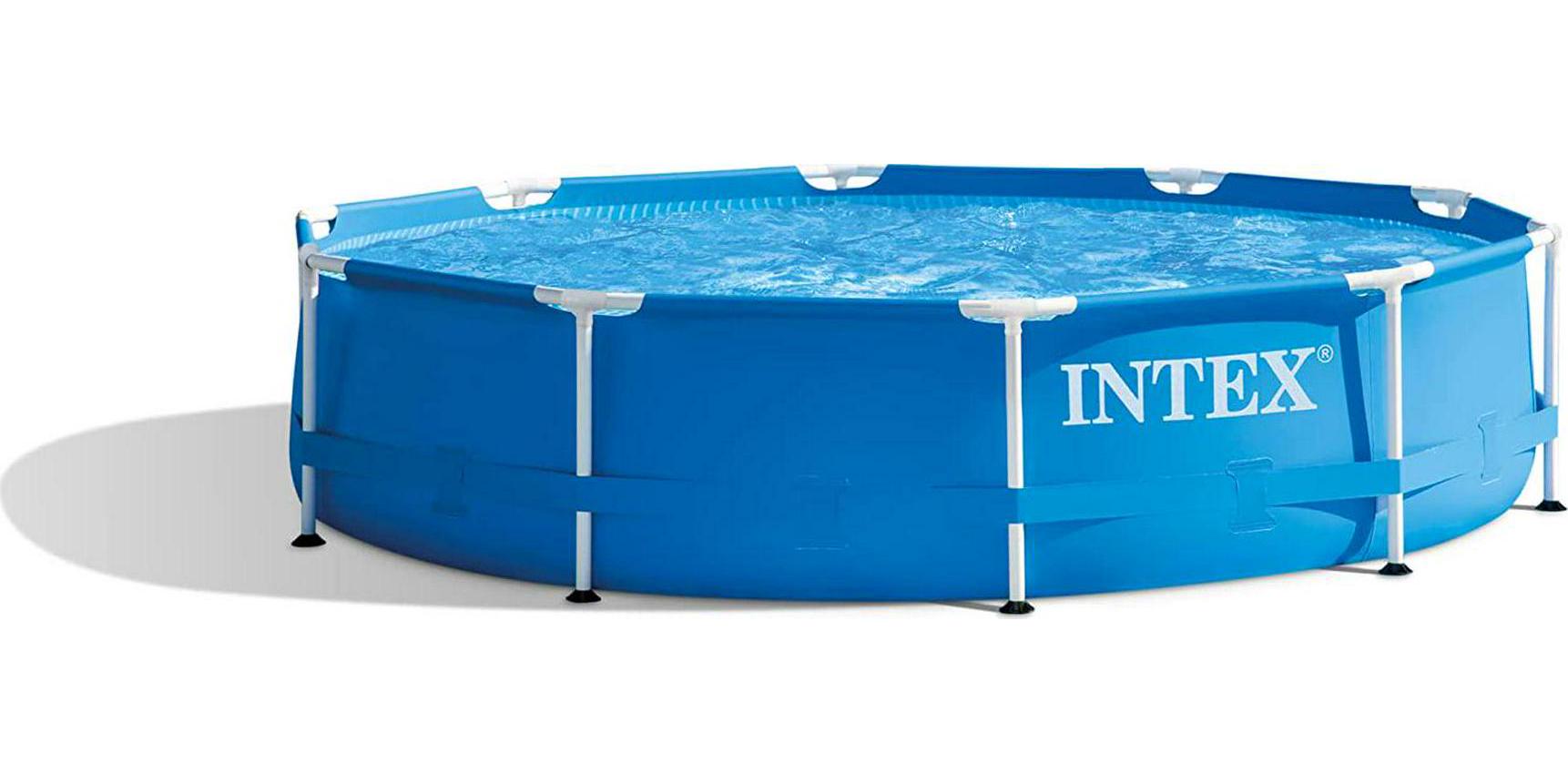 INTEX 28201EH 10ft x 30in Metal Frame Pool with Cartridge Filter Pump for Above-Ground Pool-