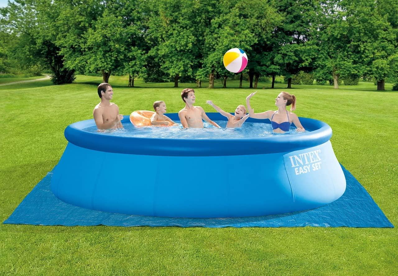 INTEX 28167EH Easy Set Inflatable Swimming Pool Set: 15ft x 48in Includes 1000 GPH Cartridge Filter Pump Removable Ladder Pool Cover Ground Cloth