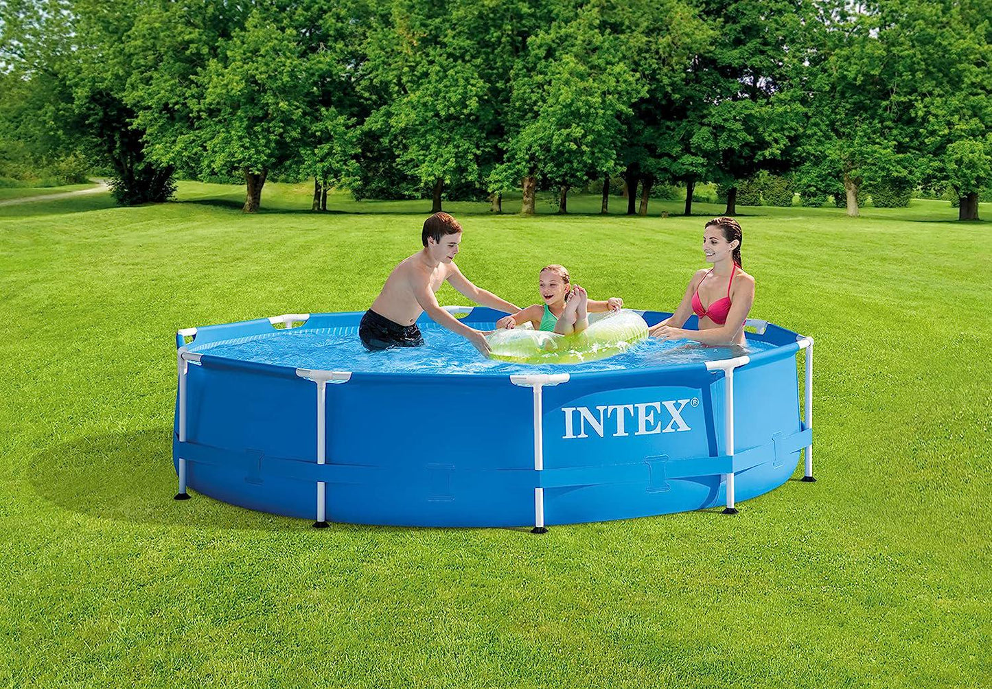 INTEX 28201EH 10ft x 30in Metal Frame Pool with Cartridge Filter Pump for Above-Ground Pool