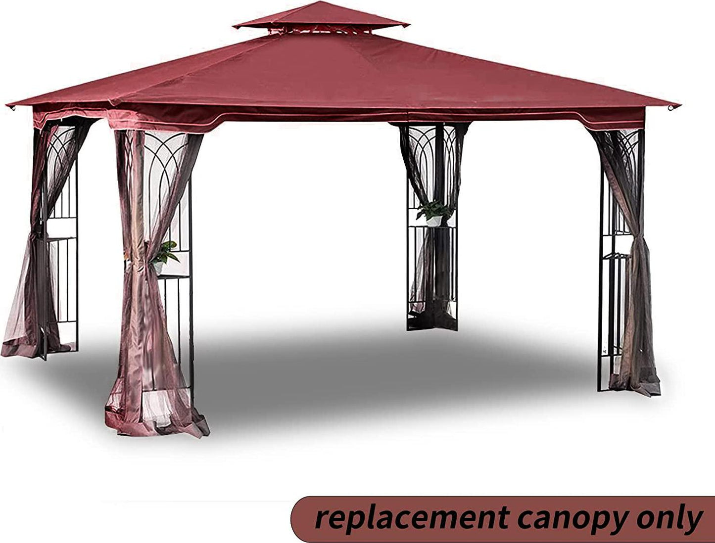 ISAGAPOY Replacement Canopy Top Cover for Garden Canopy Cover Roof with Air Vent for Gazebo (L-GZ798PST-E)