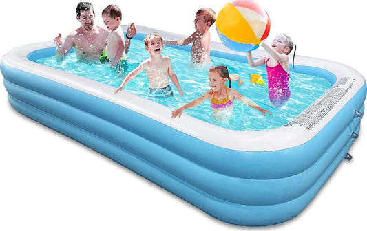 Inflatable Swimming Pool- 120 X 72 X 22 Thickened Full-Sized Family Inflatable Pool for Kids and Adults, Outdoors, Backyard, Summer Water Party-