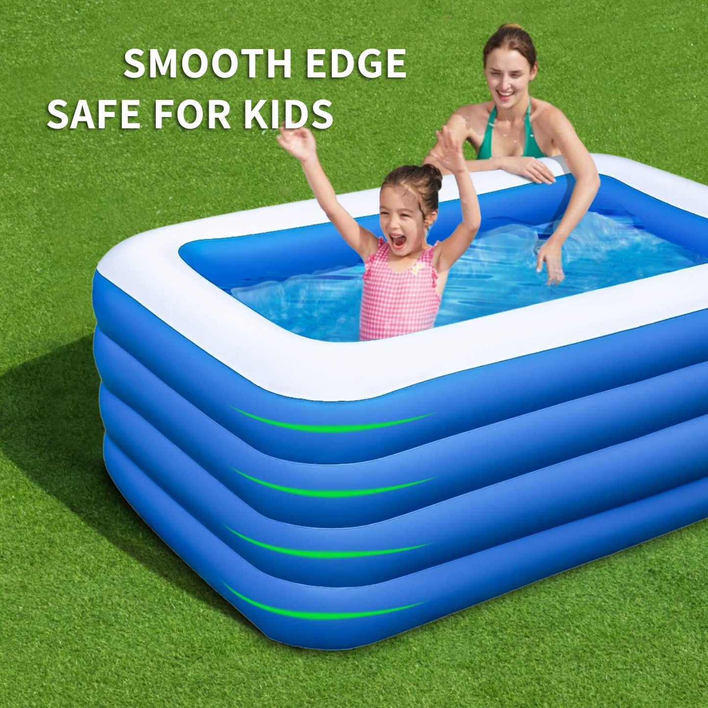 Inflatable Swimming Pool, 70x55x29 inch Inflatable Pool, Family Pool, Summer Water Party, Kids, Outdoor, Garden, Backyard (A 70x55x29in)