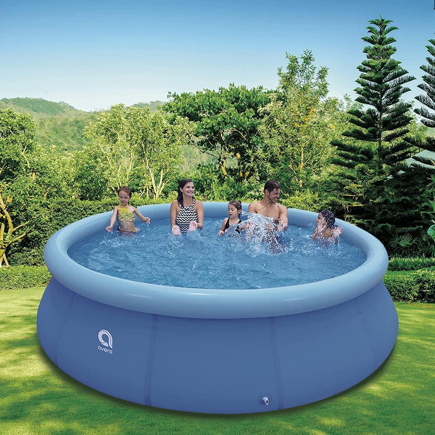 Inflatable Swimming Pool, Swimming Pool for Adults, Inflatable Top Ring Pool, Blow Up Pool for Kids, Family Pools for Backyard, Above Ground Pool (Medium (8 ft X 25 )