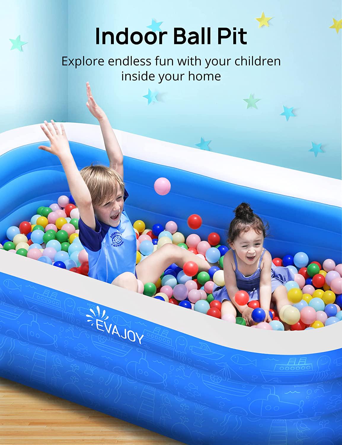 Inflatable Swimming Pool, EVAJOY 92'' x 56'' x 20'' Family Blow up Swim Pools