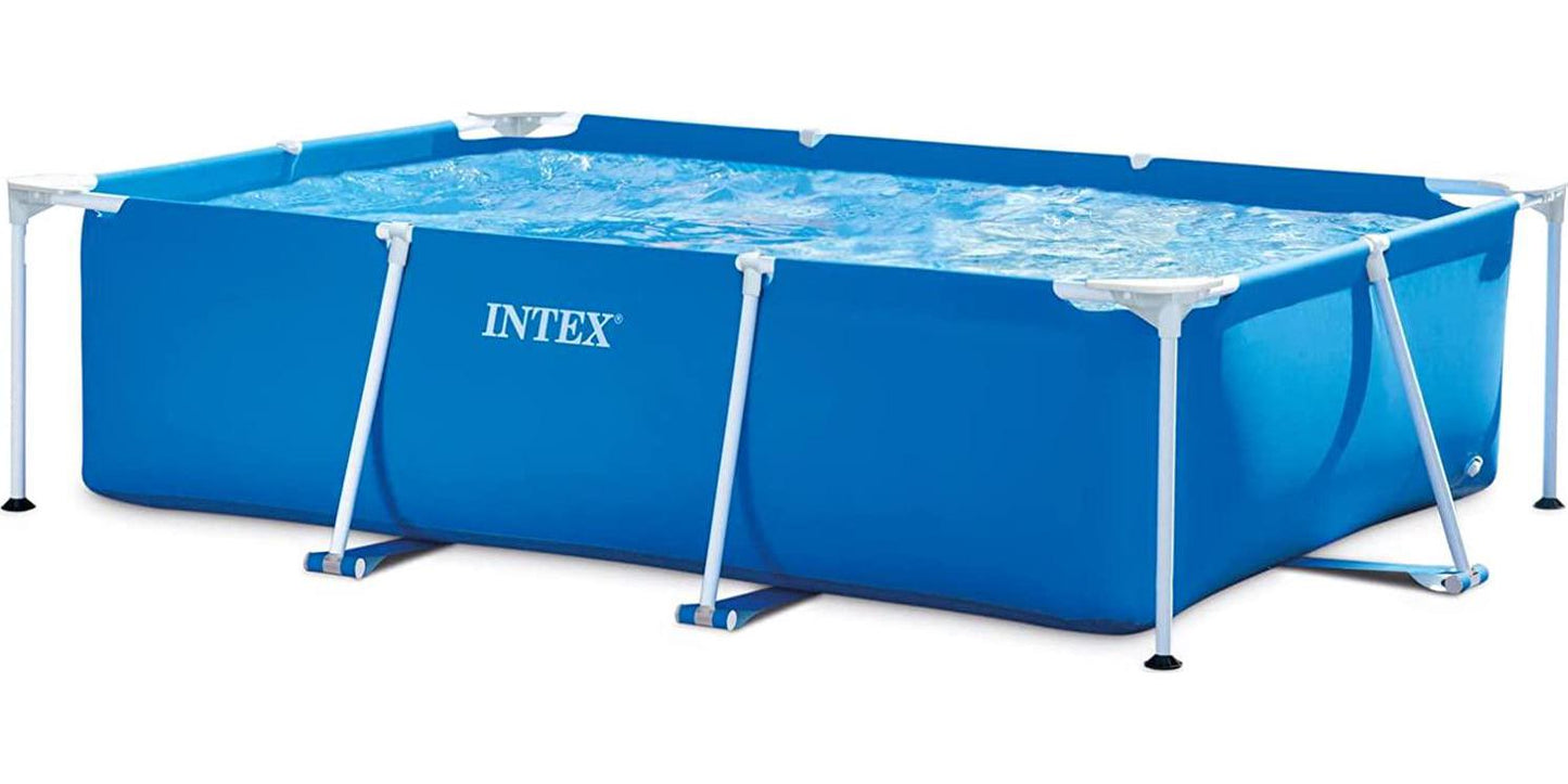 Intex 86 x 23 Rectangular Frame Above Ground Outdoor Child Safe Splash Swimming Pool-