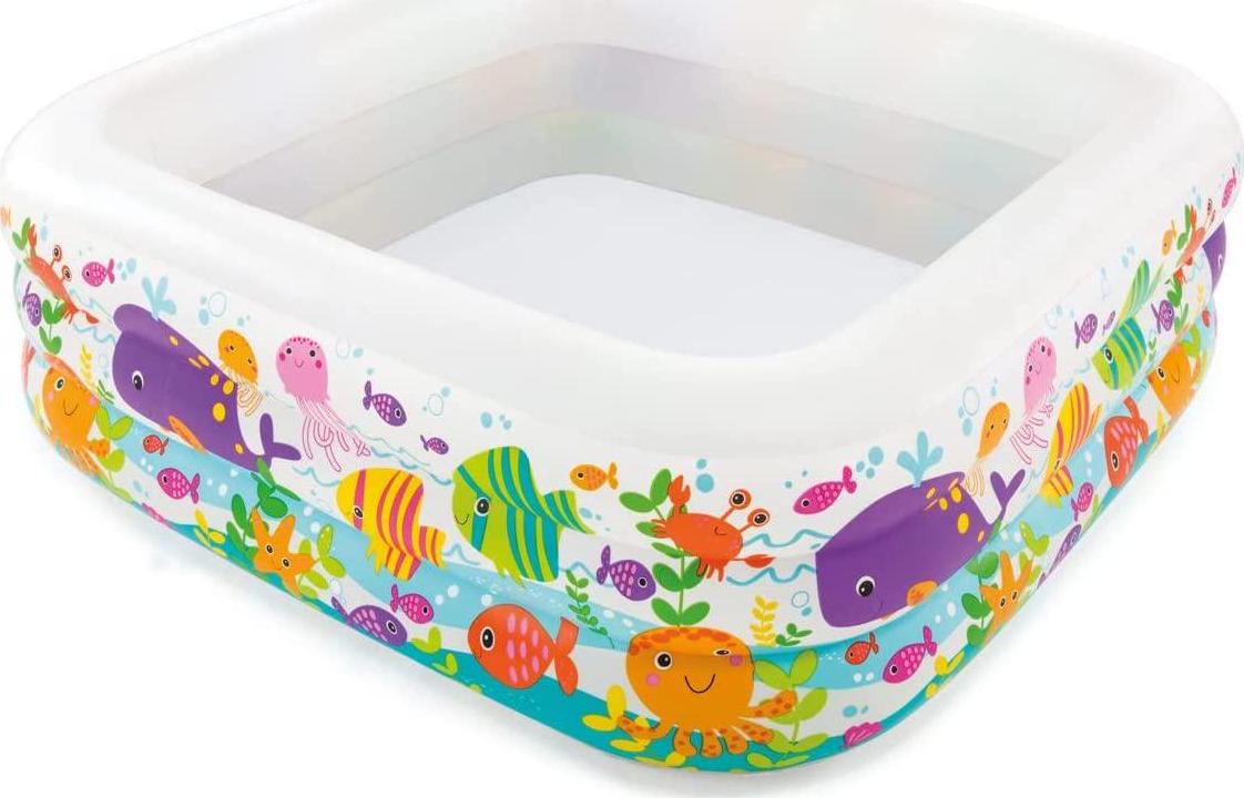 Intex Swim Center Clearview Aquarium Inflatable Pool, 62.5 X 62.5 X 19.5 , for Ages 3+-