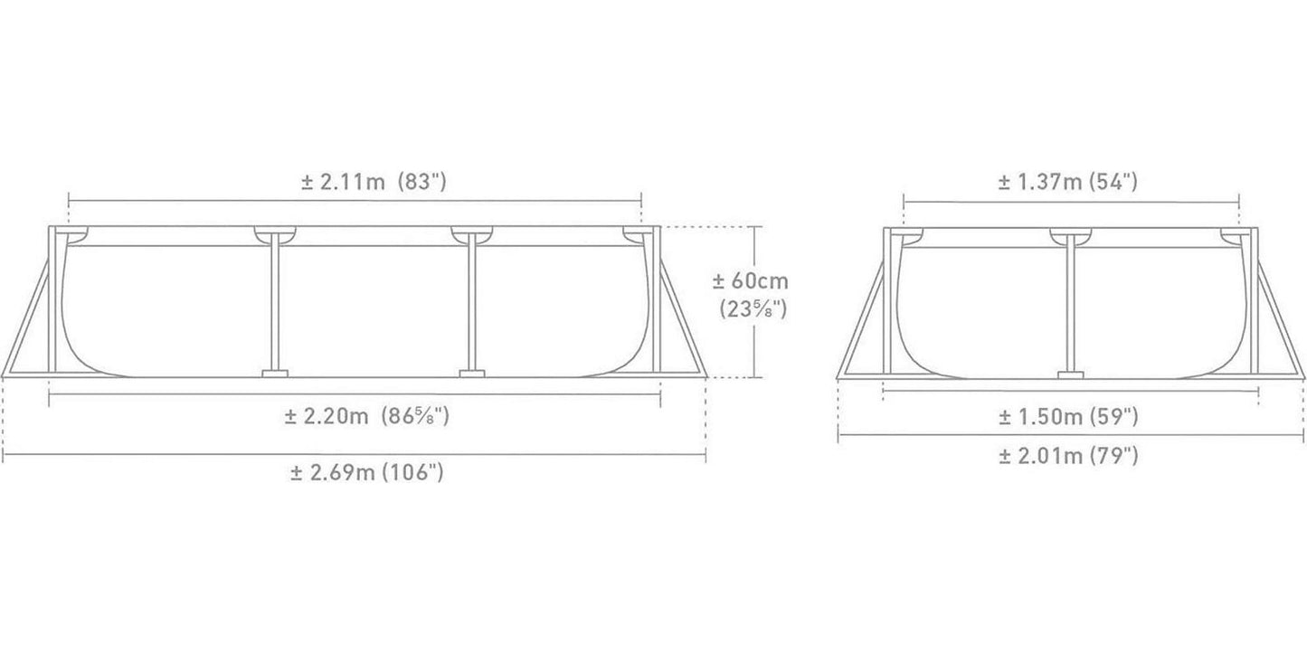 Intex 28266EH 7 Feet x 4 Feet x 2 Feet Rectangular Metal Frame Above Ground Outdoor Backyard Swimming Pool, Pink