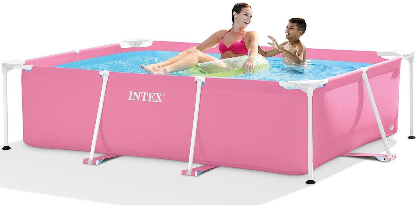 Intex 28266EH 7 Feet x 4 Feet x 2 Feet Rectangular Metal Frame Above Ground Outdoor Backyard Swimming Pool, Pink