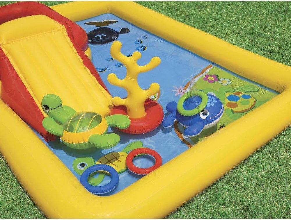 Intex 57454EP 100-inch x 77-inch Inflatable Ocean Children&#039;s Play Center Outdoor Backyard Kiddie Pool and Game Set