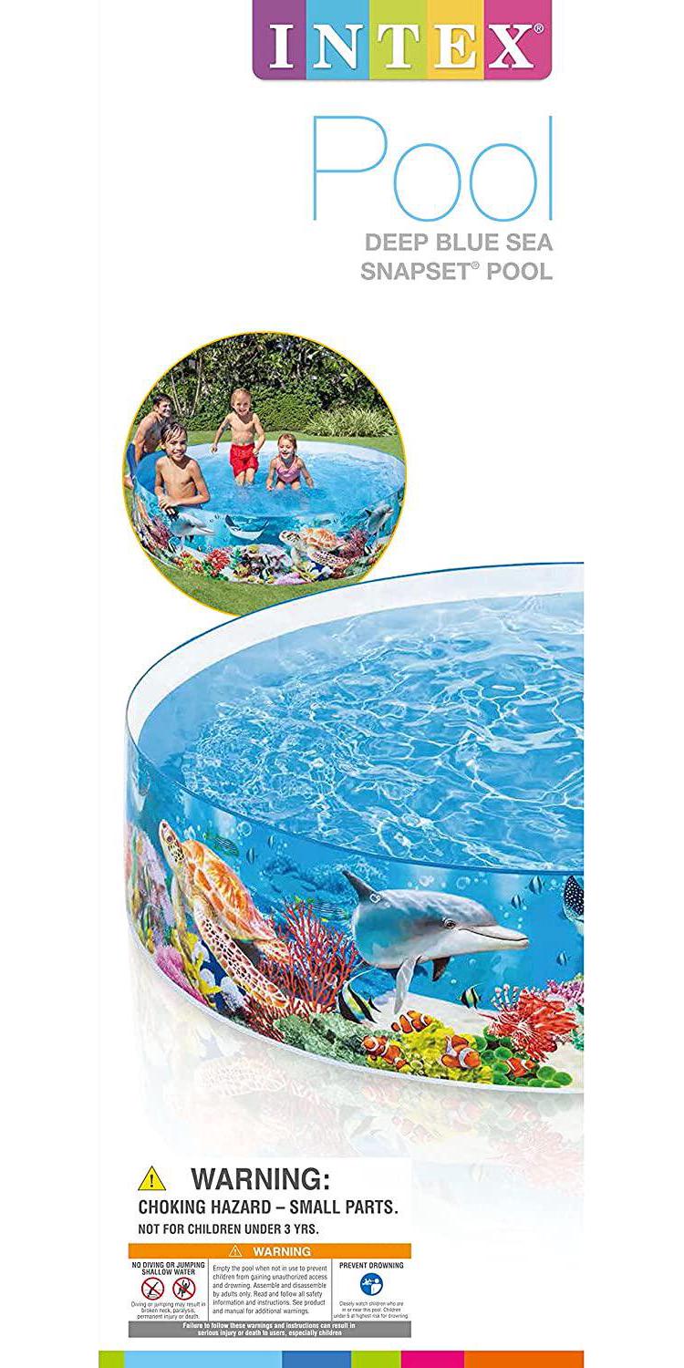 Intex 58472EP Deep Sea Blue SnapSet Kiddie Swimming Pool | 8 Feet x 18 Inch