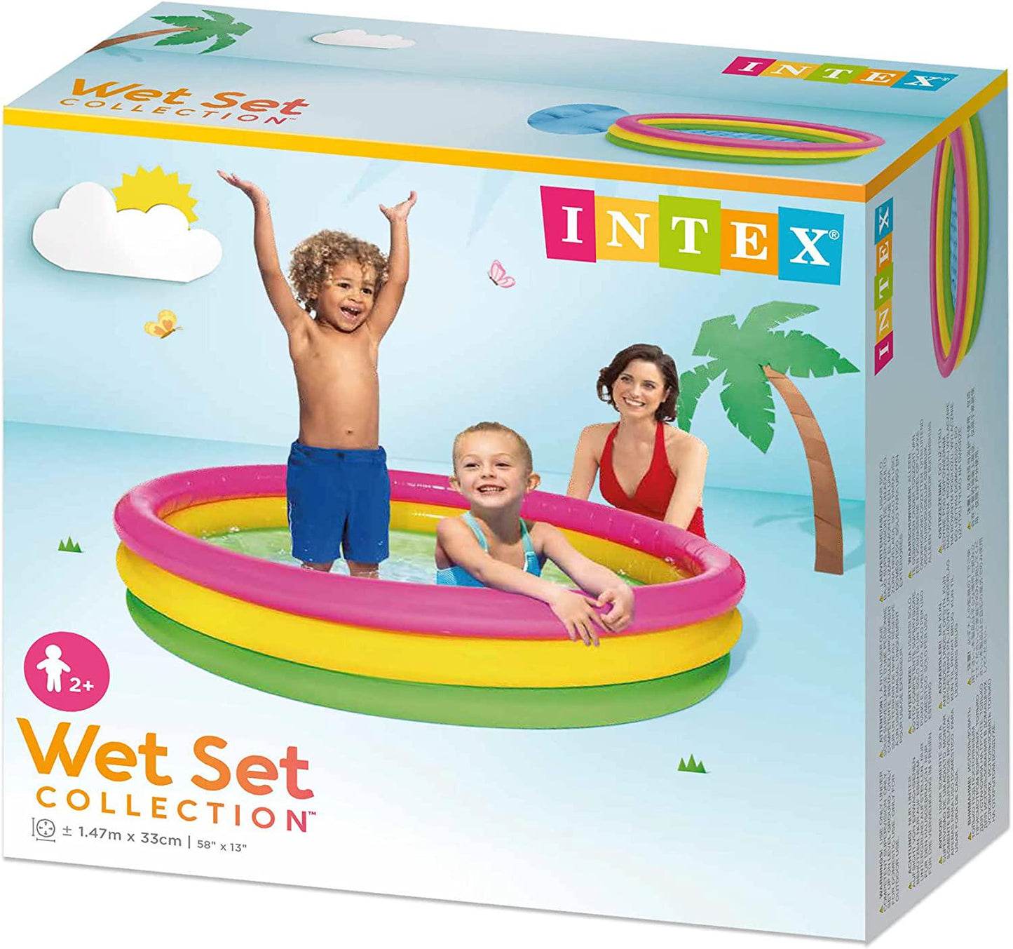 Intex Kiddie Pool - Kid's Summer Sunset Glow Design - 58 x 13