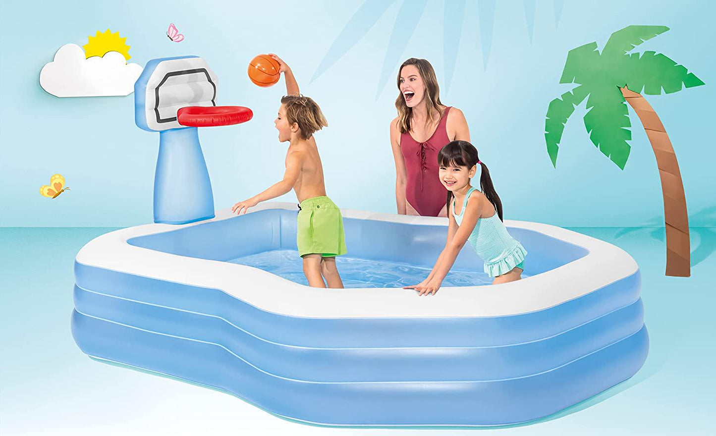 Intex Shootin' Hoops Swim Center Family Pool, for Ages 3