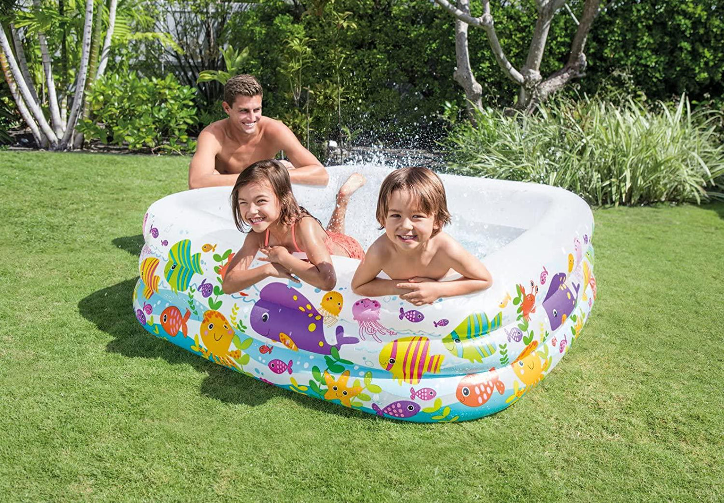 Intex Swim Center Clearview Aquarium Inflatable Pool, 62.5 X 62.5 X 19.5 , for Ages 3+