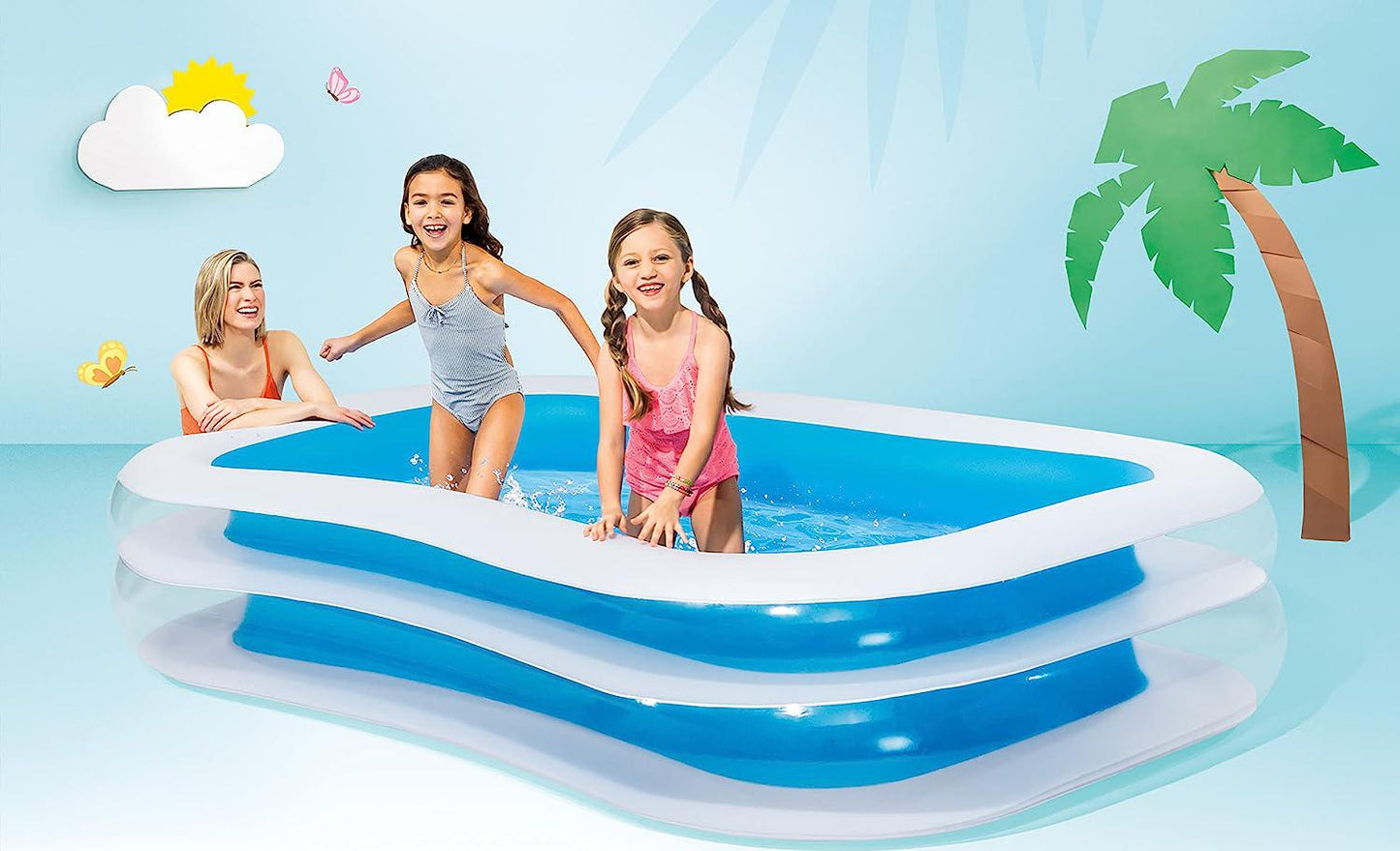 Intex Swim Center Family Inflatable Pool, 103 X 69 X 22 , for Ages 6+