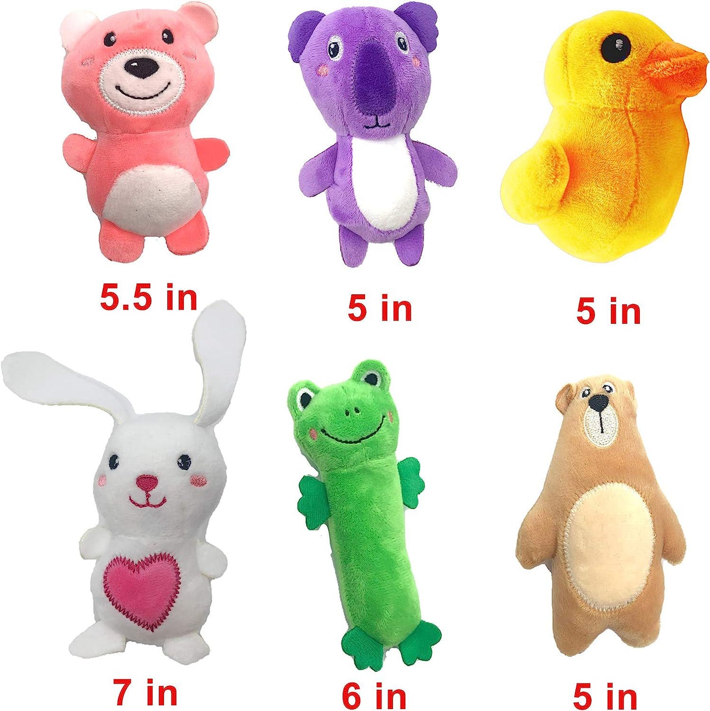 12 Pack Plush Animal Dog Toy Dog Squeaky Toys Cute Pet Plush Toys Stuffed Puppy Chew Toys for Small Medium Dog Puppy Pets