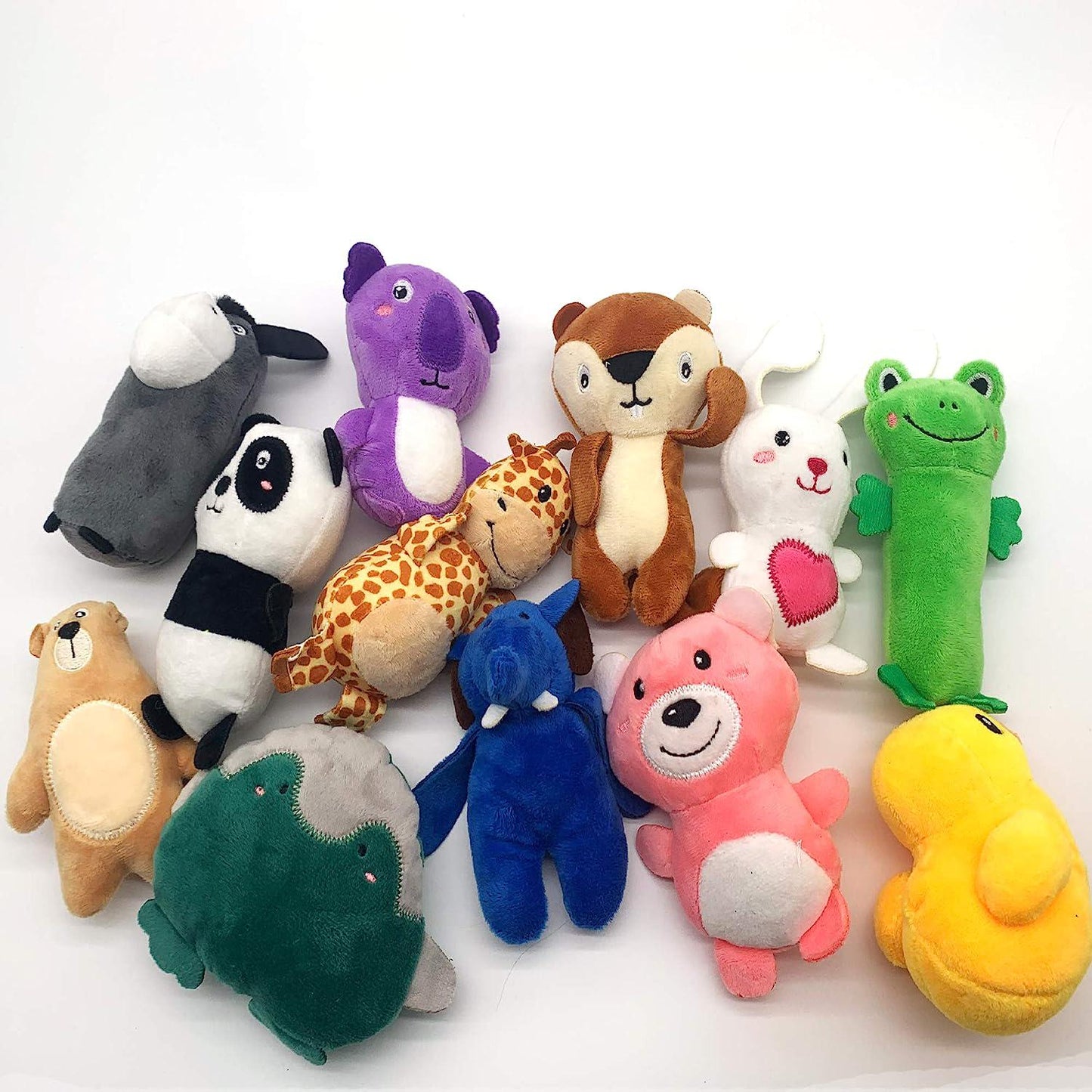 12 Pack Plush Animal Dog Toy Dog Squeaky Toys Cute Pet Plush Toys Stuffed Puppy Chew Toys for Small Medium Dog Puppy Pets