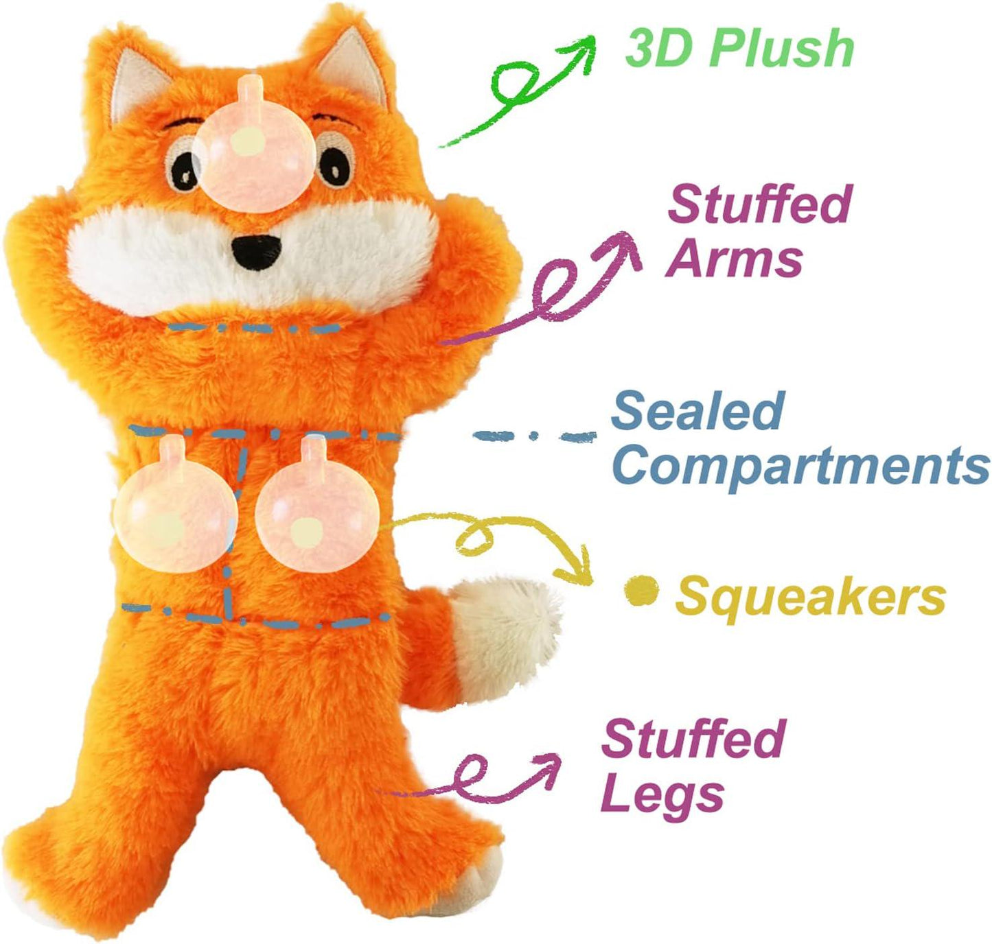 5 Pack 12'' Dog Toys Assortment Value Bundle Dog Plush Toys Dog Squeak Toys12 Inch Each Dog Squeaky Toys Assortment for Medium to Large Breeds