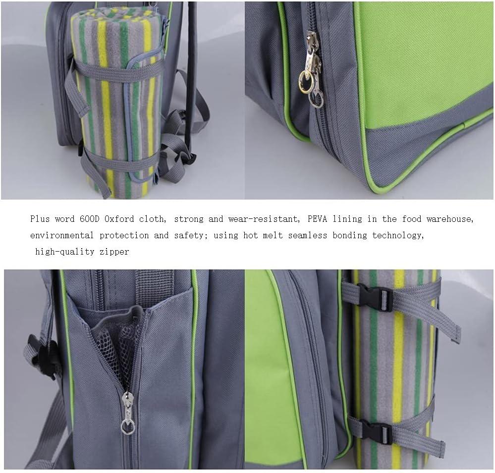 KKNH Picnic Bag Picnic Backpack 2 Person Set Outdoor Picnic Bag Tableware Set Picnic Supplies Insulation Bag Suitable Family Outdoor Camping Picnic Basket (Color : A)