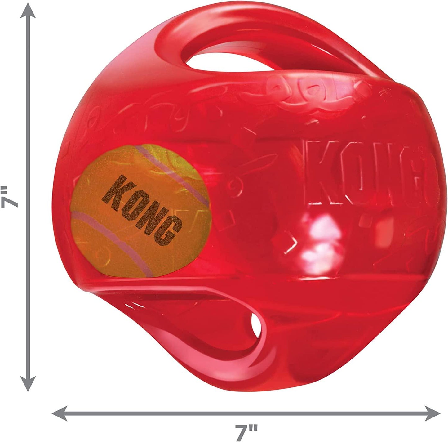 KONG Jumbler Ball Dog Toys for Aggressive Chewers - Interactive Dog Toy - Dog Toy Ball with Interior Tennis Ball and Squeak Toy